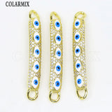 6 Pcs Zircon Eyes Conector Pendant Charms Jewelry Making 8571