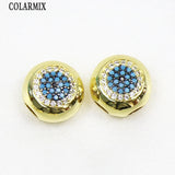 6 Pcs Zircon Eyes Pendant Charms for Necklace Making