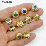 6 Pcs Zircon Eyes Pendant Charms for Necklace Making