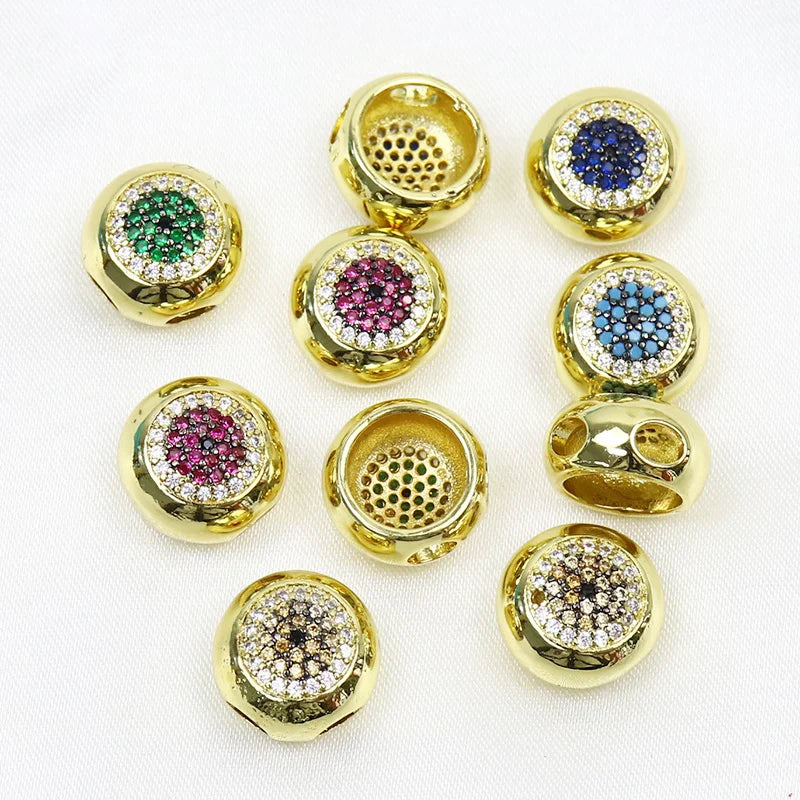 6 Pcs Zircon Eyes Pendant Charms for Necklace Making