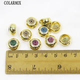 6 Pcs Zircon Eyes Pendant Charms for Necklace Making