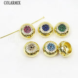 6 Pcs Zircon Eyes Pendant Charms for Necklace Making