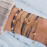 6-Piece Suit Hand Jewelry Love Five-Pointed Star Moon Bracelet
