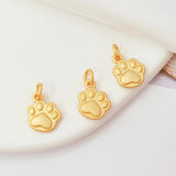 6 Pieces 18K Cat Paw Print Pendant DIY Accessories