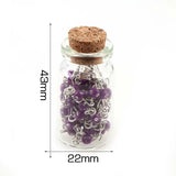 6Pcs 4mm Glass Bottle Shining Rosary Beads Cross Pendant Necklace