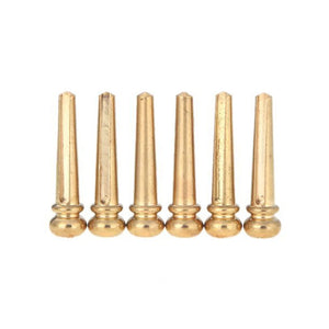 6 Brass Acoustic Guitar Bridge Pin Pegs