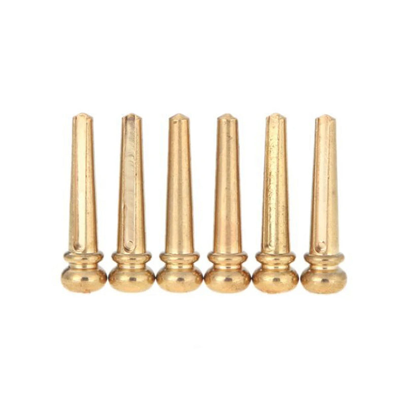 6 Brass Acoustic Guitar Bridge Pin Pegs