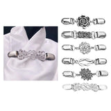 6 Pcs Collar Clips Metal Jewelry Vintage Brooches for Dress Scarf Jackets Women