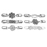 6 Pcs Collar Clips Metal Jewelry Vintage Brooches for Dress Scarf Jackets Women