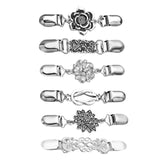 6 Pcs Vintage Collar Clips Brooches for Women