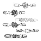 6 Pcs Vintage Collar Clips Brooches for Women