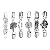 6 Pcs Vintage Collar Clips Brooches for Women