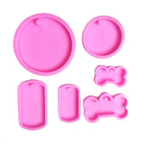 Dog Tag Epoxy Resin Mold Circle Round Bone Keychain Silicone Mould DIY Jewelry