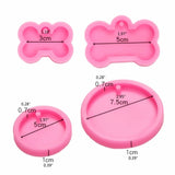 6 Dog Tag Epoxy Resin Mold Round Circle Keychain Pendant Silicone Mould DIY