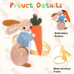 6 Easter Napkin Rings Bunny Napkin Buckle Metal Holders