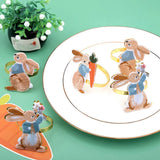 6 Easter Napkin Rings Bunny Napkin Buckle Metal Holders
