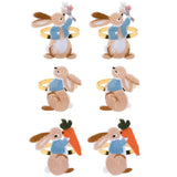 6 Easter Napkin Rings Bunny Napkin Buckle Metal Holders