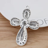 6 Large Gothic Cross Charms Pendants for Jewelry Making 73x53mm
