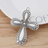 6 Large Gothic Cross Charms Pendants for Jewelry Making 73x53mm