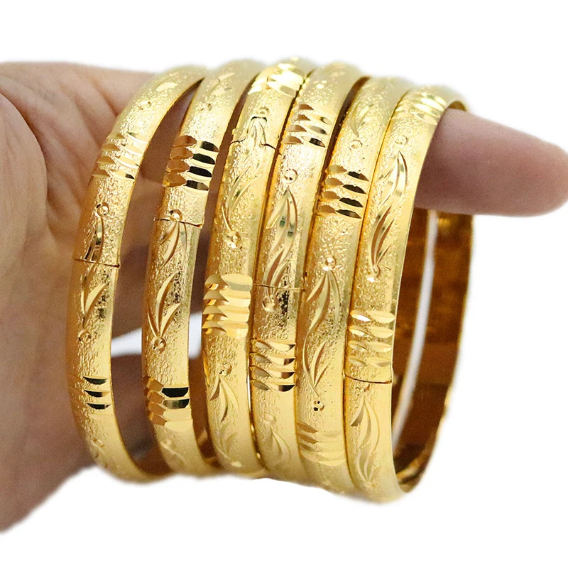 6 Pcs Dubai Bracelet 24k Ethiopian Colorful Jewelry