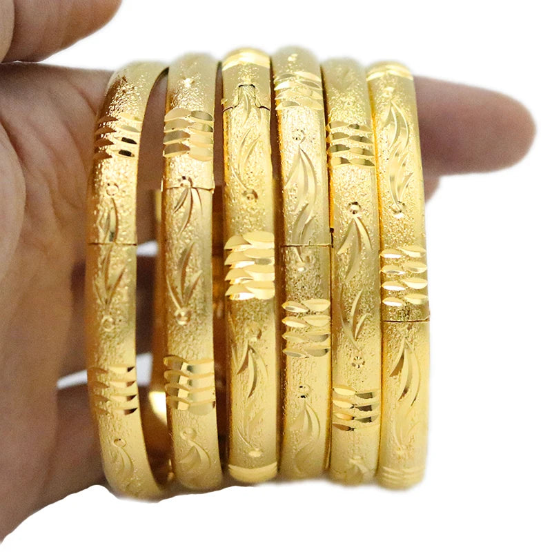 6 Pcs Dubai Bracelet 24k Ethiopian Colorful Jewelry