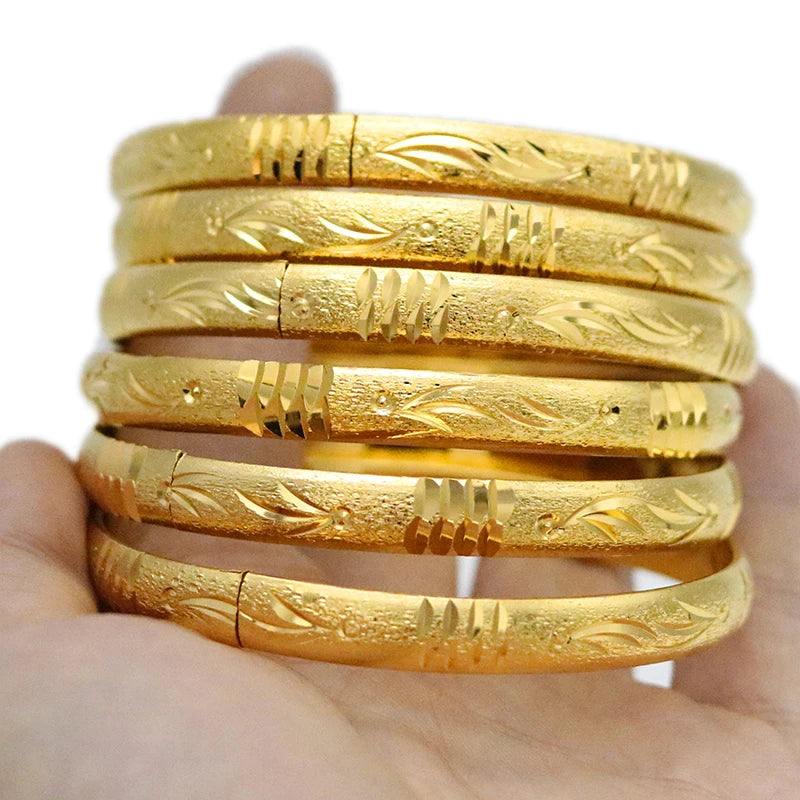 6 Pcs Dubai Bracelet 24k Ethiopian Colorful Jewelry