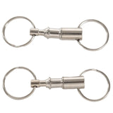 6-Pc Removable Double Keychains Iron Nickel Rotating Ring Keychain