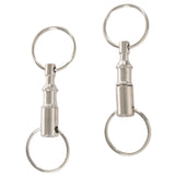 6-Pc Removable Double Keychains Iron Nickel Rotating Ring Keychain