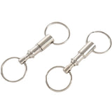 6-Pc Removable Double Keychains Iron Nickel Rotating Ring Keychain