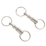 6-Pc Removable Double Keychains Iron Nickel Rotating Ring Keychain