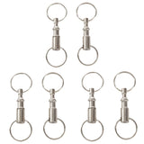 6-Pc Removable Double Keychains Iron Nickel Rotating Ring Keychain