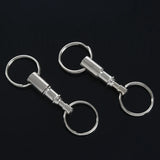 6-Pc Removable Double Keychains Iron Nickel Rotating Ring Keychain