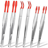 6 Rubber Tipped Tweezers Stainless Steel Tips Jewelry Hobby Craft