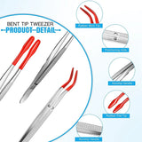 6 Rubber Tipped Tweezers Stainless Steel Tips Jewelry Hobby Craft
