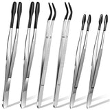 6 Rubber Tipped Tweezers Stainless Steel Tips Jewelry Hobby Craft