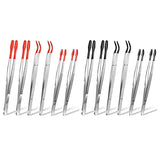 6 Rubber Tipped Tweezers Stainless Steel Tips Jewelry Hobby Craft