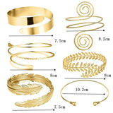 6 Pieces/Set Open Upper Arm Bangle Bracelet Set