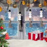 Snowman Bead Garland Christmas Tree Ornaments Xmas Wooden Farmhouse Bead
