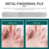 6 Pcs Stainless Steel Nail File Double-Sided Diamond Nail File