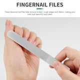 6 Pcs Stainless Steel Nail File Double-Sided Diamond Nail File