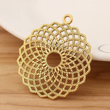 6 Tibetan Silver/Gold Hollow Flower Charms Pendants DIY Jewellery Making