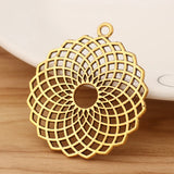 6 Tibetan Silver/Gold Hollow Flower Charms Pendants DIY Jewellery Making