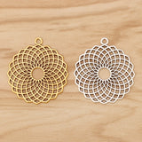6 Tibetan Silver/Gold Hollow Flower Charms Pendants DIY Jewellery Making