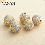6 Pcs Copper Ball Spacer Beads for Earrings DIY Jewelry Making