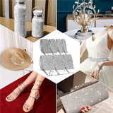 Adhesive Rhinestone Ribbon Silver Bling Wrap Jewelry Sticker Tape