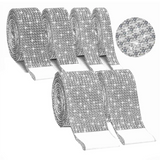 Adhesive Rhinestone Ribbon Silver Bling Wrap Jewelry Sticker Tape