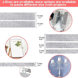 Adhesive Rhinestone Ribbon Silver Bling Wrap Jewelry Sticker Tape