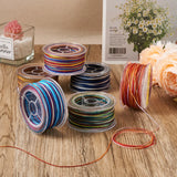6 Rolls Polyester Thread Cords 0.8mm for DIY Jewelry Making Mix