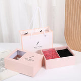 6 Roses Jewelry Box Double Ring Necklace Earrings Gift Packaging Box Spot