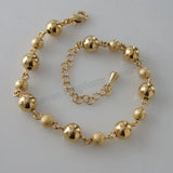 Yellow Plated Filled Brass Ball Beads Link Bracelet